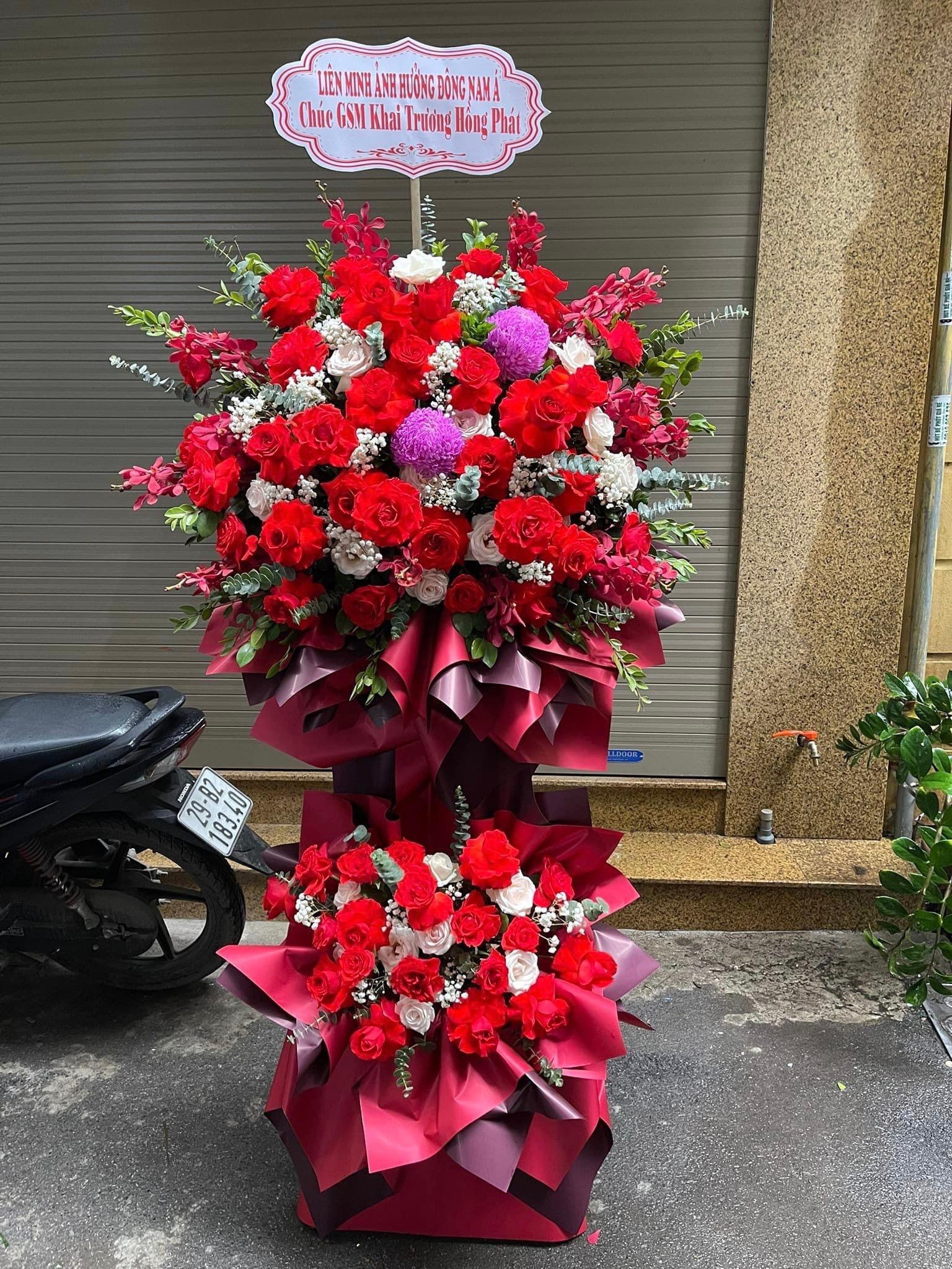 Lẵng Hoa Chúc mừng 2 tầng - 312